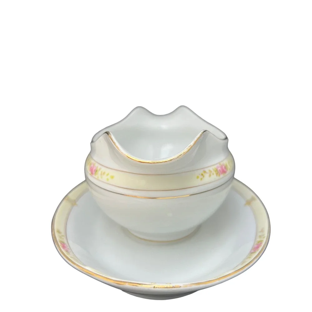 Gravy Boat Noritake Havana Underplate Floral Gold Trim China Vintage Kitchen